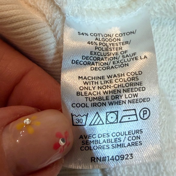 Lou & Grey Always The Optimist Cream Graphic Sweatshirt Women Small Cozy Lounge - Picture 5 of 10